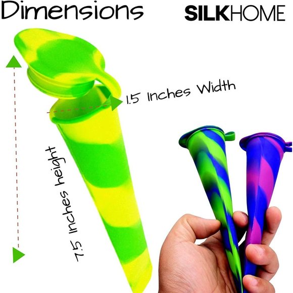 SILK HOME 6PC Food Grade ICE POPS Reusable Freezable Party Time Solutions - Picture 2 of 6